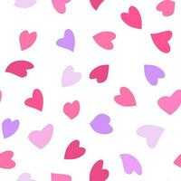 Seamless love heart design vector background. Seamless pattern on Valentines day. The seamless texture with hart. Color pink Barbie