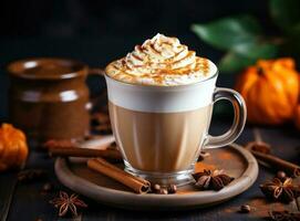 Autumn pumpkin latte photo