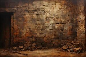 Oil painting of old british wall texture. AI generative photo