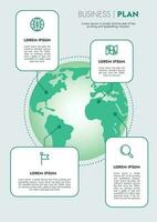 Infographic template for presentations and features data visualization includes a process chart with diagrams, steps, options. The concept for marketing through illustrations for drive to success. vector