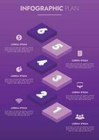 infografía modelo para presentaciones y caracteristicas datos visualización incluye un proceso gráfico con diagramas, pasos, opciones el concepto para márketing mediante ilustraciones para conducir a éxito. vector