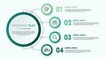 Infographic template for presentations and features data visualization includes a process chart with diagrams, steps, options. The concept for marketing through illustrations for drive to success. vector