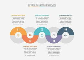 vector cinco pasos opciones circulo negocio infografía moderno diseño modelo