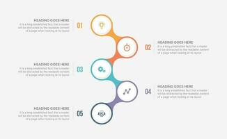 Five Options Circle Infographic Template Design vector