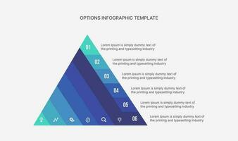 Triangle, pyramid chart infographic flat vector diagram for presentations