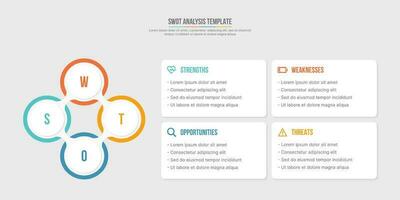 SWOT Analysis, Four Options Steps, Infographic Template Design vector