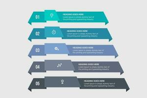 vector negocio infografía diseño modelo con 5 5 pasos