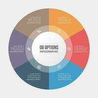 Six Options Circle Infographic Template Design vector