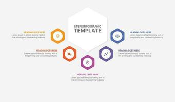 Vector five 5 steps options business infographic modern design template