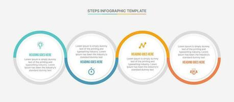 Vector four steps options circle business infographic modern design template