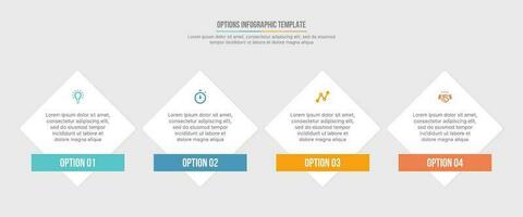 Four Options Square Infographic Template Design vector