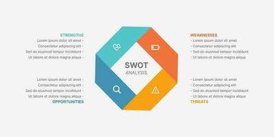 SWOT Analysis, Four Options Steps, Infographic Template Design vector