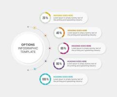 creativo concepto para infografía con 5 5 pasos y porcentaje, opciones, o procesos, negocio datos visualización vector