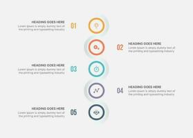 Five steps, Options Circle Timeline Vector Business Infographic Modern Design Template