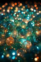 Hundreds of circular bokeh lights. AI generative photo