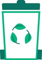 trashcan simple icon bio eco symbol vector