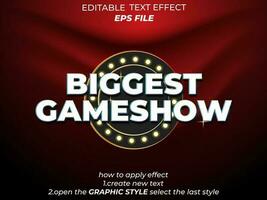 game show text effect, typography, 3d text. vector template