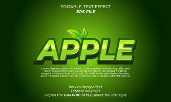 apple text effect, typography, 3d text. vector template