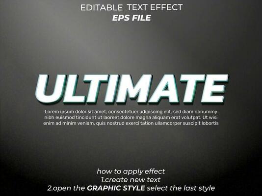 ultimate text effect, typography, 3d text. vector template