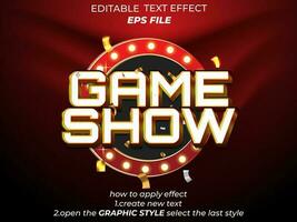 game show text effect typography, 3d text. vector template