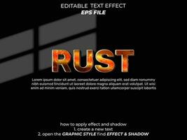 rust text effect, typography, 3d text. vector template