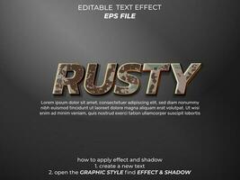 rusty text effect, typography, 3d text. vector template