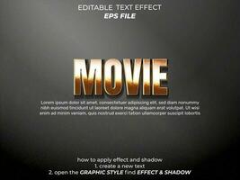 movie text effect, typography, 3d text. vector template