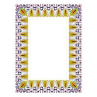 frame with colorful classic floral pattern ornament vector