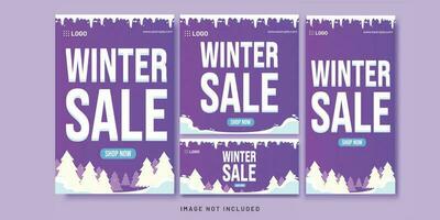 Winter Sale Purple Gradient Color Background for Christmas Event vector