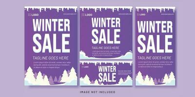 Winter Sale Purple Gradient Color Background for Christmas Event vector