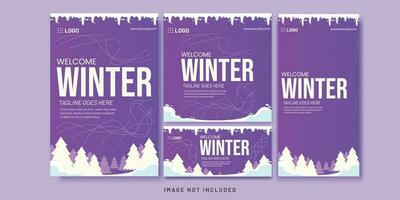 Winter Sale Purple Gradient Color Background for Christmas Event vector