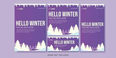 Winter Sale Purple Gradient Color Background for Christmas Event vector