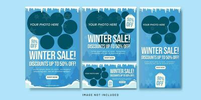 Winter Sale Blue Gradient Color Background for Christmas Event vector