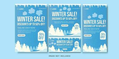 Winter Sale Blue Gradient Color Background for Christmas Event vector