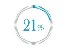 21 percent Loading. 21 percent circle diagrams Infographics vector, Percentage ready to use for web design. vector