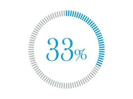 33 percent Loading. 33 percent circle diagrams Infographics vector, Percentage ready to use for web design. vector