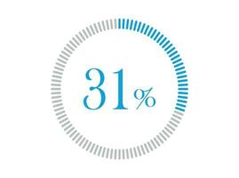 31 percent Loading. 31 percent circle diagrams Infographics vector, Percentage ready to use for web design. vector