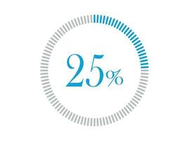 25 percent Loading. 25 percent circle diagrams Infographics vector, Percentage ready to use for web design. vector