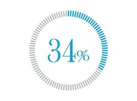 34 percent Loading. 34 percent circle diagrams Infographics vector, Percentage ready to use for web design. vector