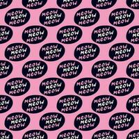 quote meow pattern. Funny quote pattern vector
