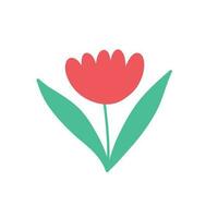 Awesome red tulip flower vector