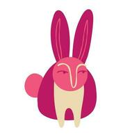 Awesome funny bunny with a cute face, Easter Character vector