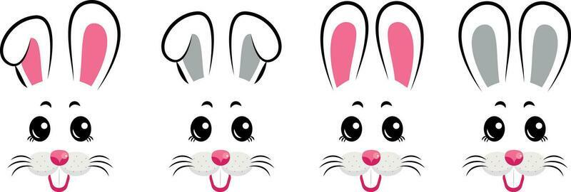 Set of happy bunny masks