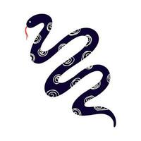 snake in modern trendy naive style. Minimalistic funky bizarre snake vector