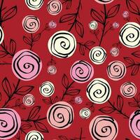 Stylized creative vibrant quirky expressive floral pattern in 60s in bright juicy colors vector