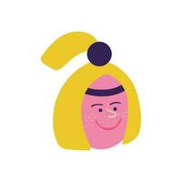 Funny charming blonde girl with awesome face. Illustration in a modern hand-drawn childish style vector