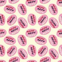 quote meow pattern. Funny quote pattern vector