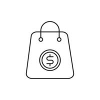 money bag icon. outline icon vector