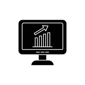 monitor icon. solid icon vector