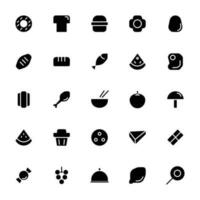 food icon set. solid icon vector